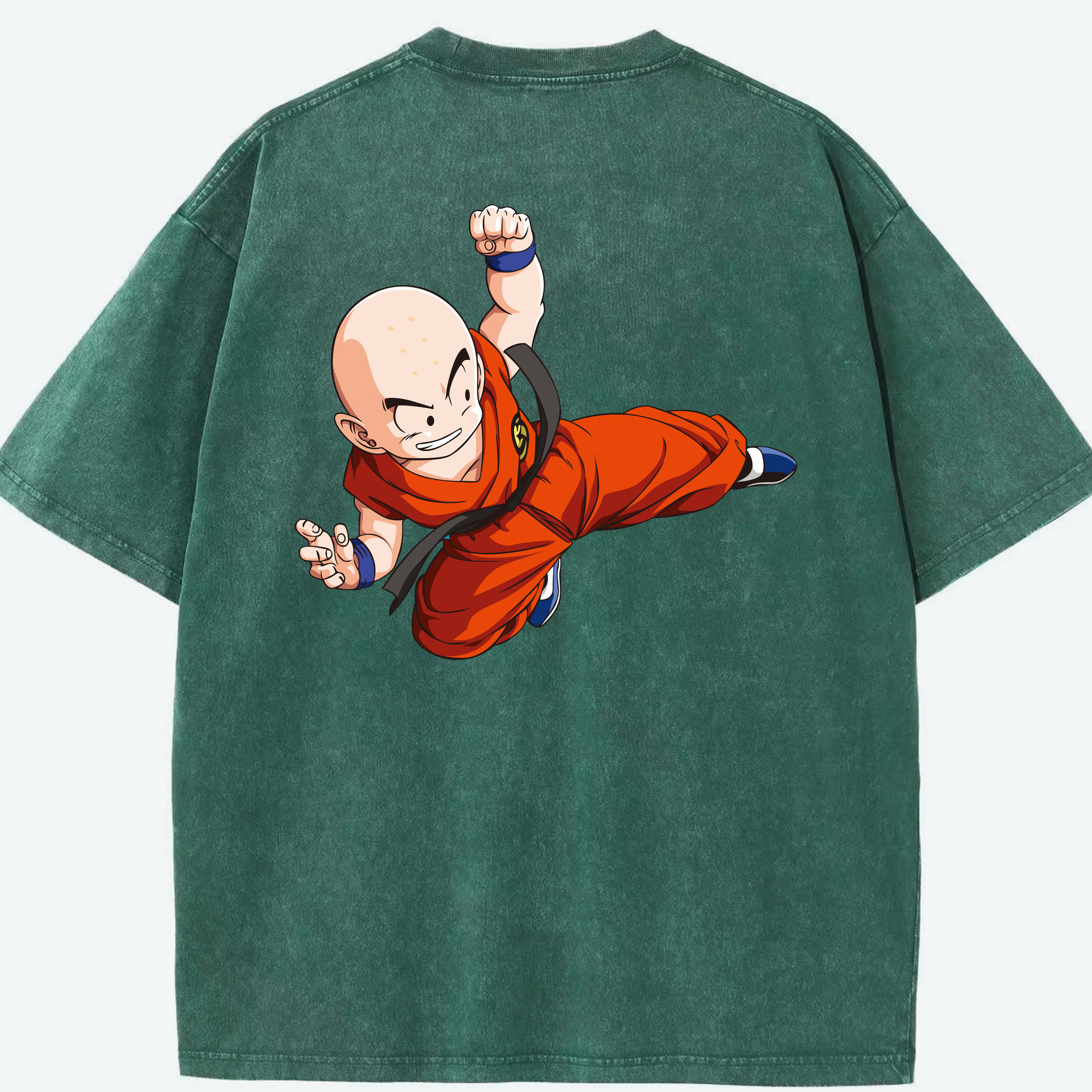 （画像用） ドラゴンボール クリリン DRAGON BALL krillin 綿100% ヴィンテージ風 半袖Tシャツ（背面プリント）